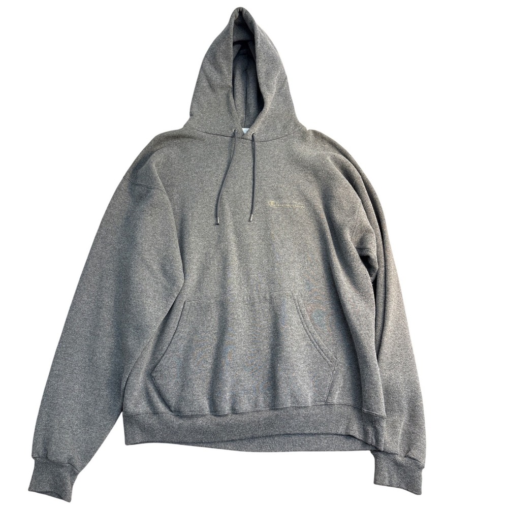Champion Mens Heather Gray Pullover Hoodie Sweatshirt S1276 Size L